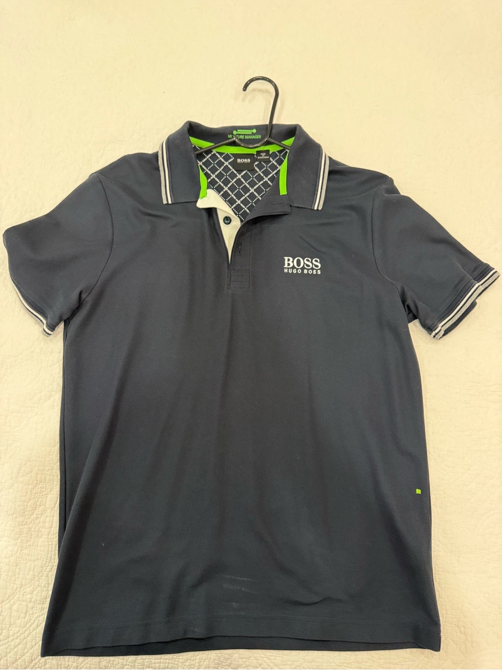 Hugo Boss Navy Polo with Lime Trim